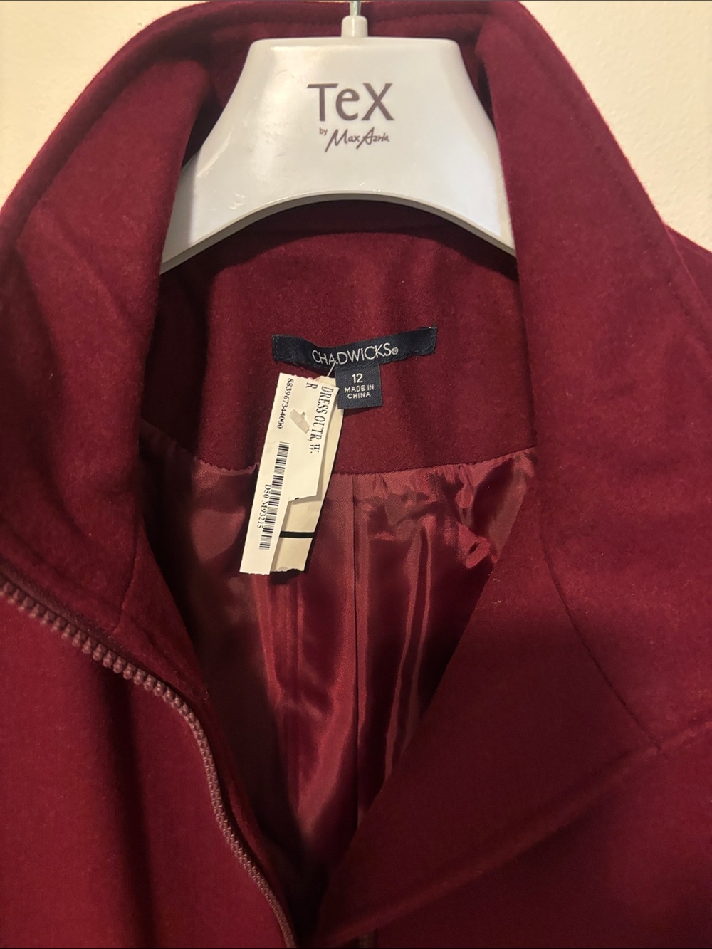 Chadwicks Women’s Burgundy Pea Coat